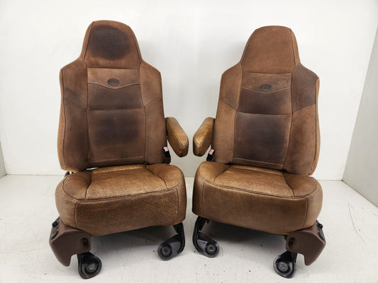 2003-2007 Ford F250 F350 F450 F550 Super Duty King Ranch Power Bucket Seats Pair