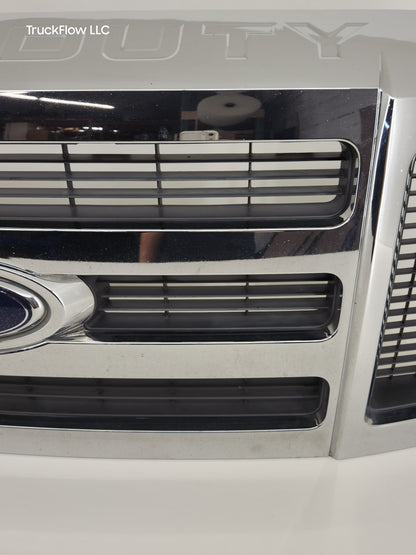 2008-2010 FORD F250-F550 SD XLT CHROME Front Grille Grill Emblem Logo Used OEM