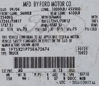 2005-2007 Ford F250 F350 Engine 6.0L POWERSTROKE VIN P 8th digit 112K Mile